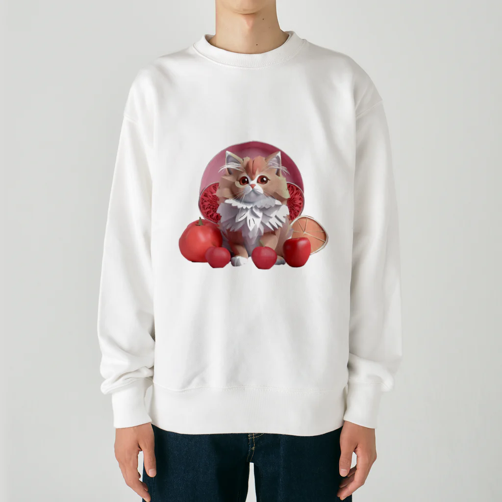 uncle-Toshiの果物と子猫 Heavyweight Crew Neck Sweatshirt