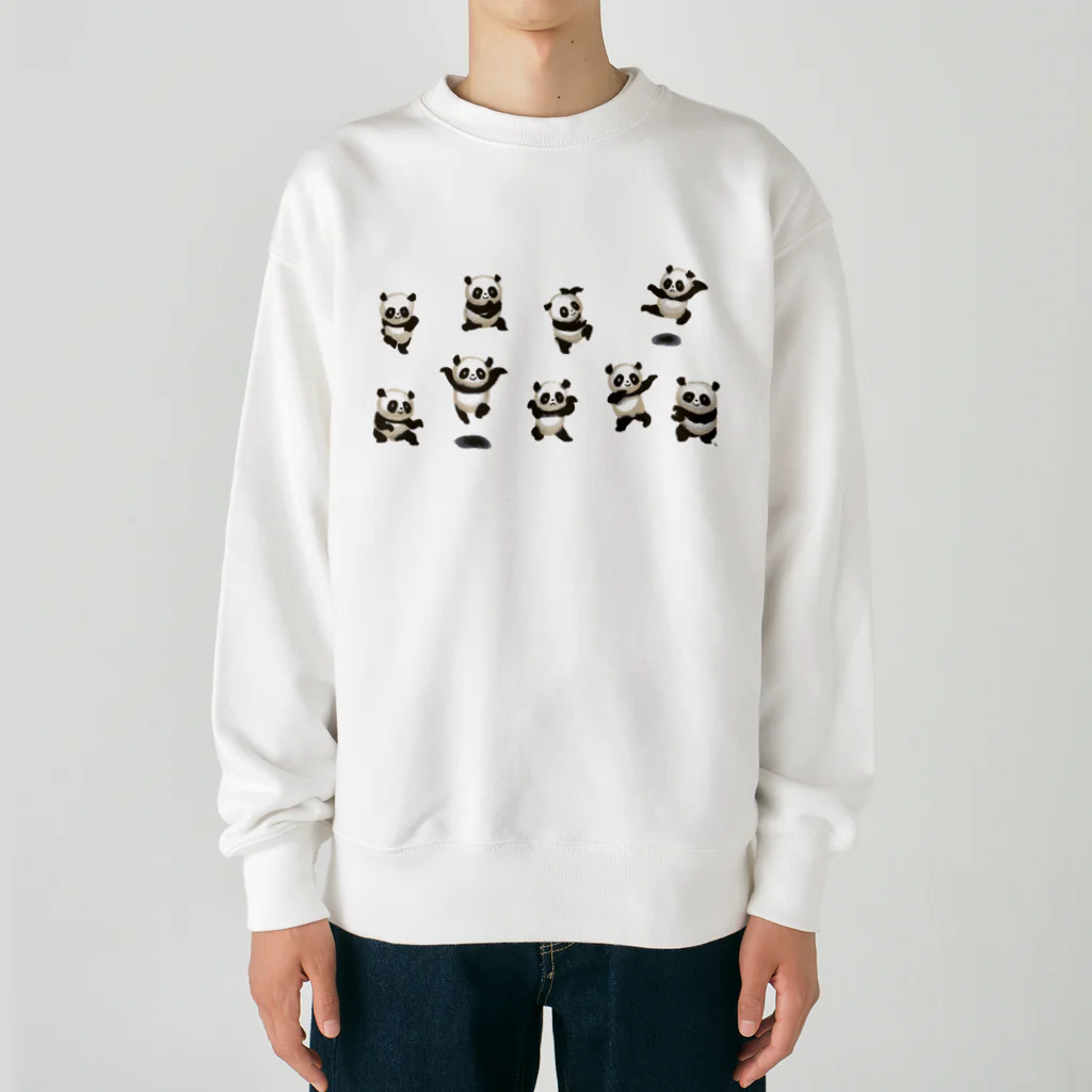 segasworksの功夫のパンダちゃん（横構図） Heavyweight Crew Neck Sweatshirt