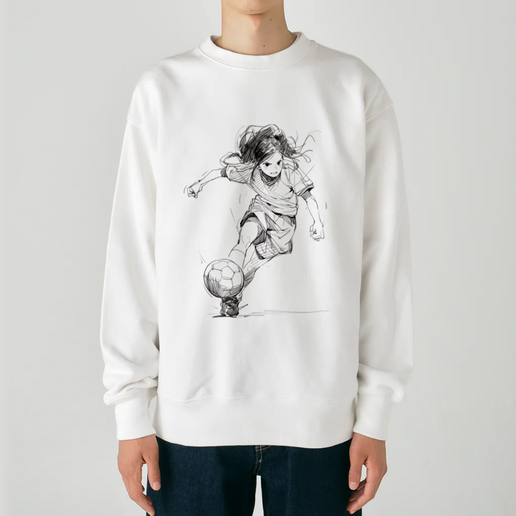 sports_musumeのサッカー女子 Heavyweight Crew Neck Sweatshirt