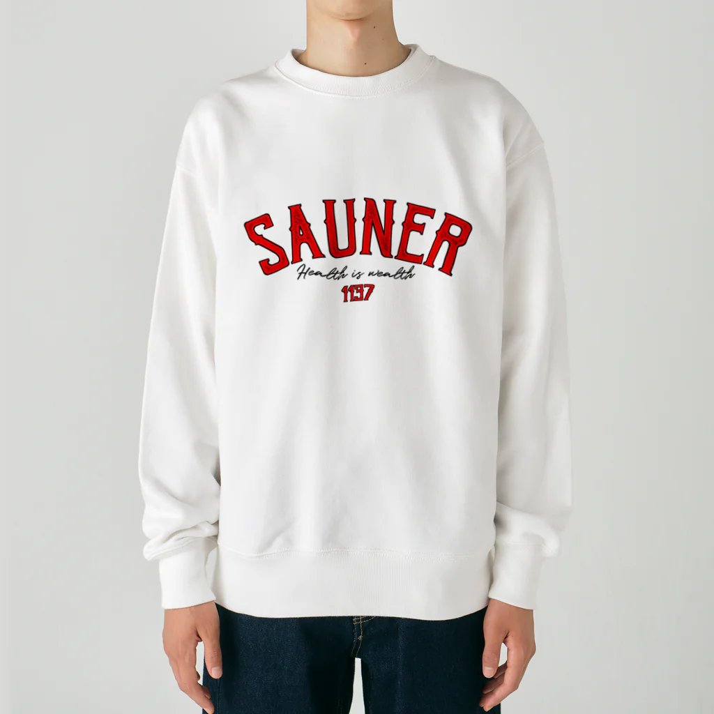 Super Sauna StyleのSAUNER1137 Red Heavyweight Crew Neck Sweatshirt