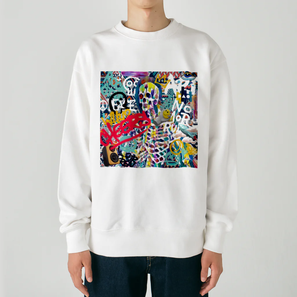 なちゅ楽ライフKAZOKUNOKISEKIのGAIKOTSU～RyokonishiNFT SELPHY Heavyweight Crew Neck Sweatshirt