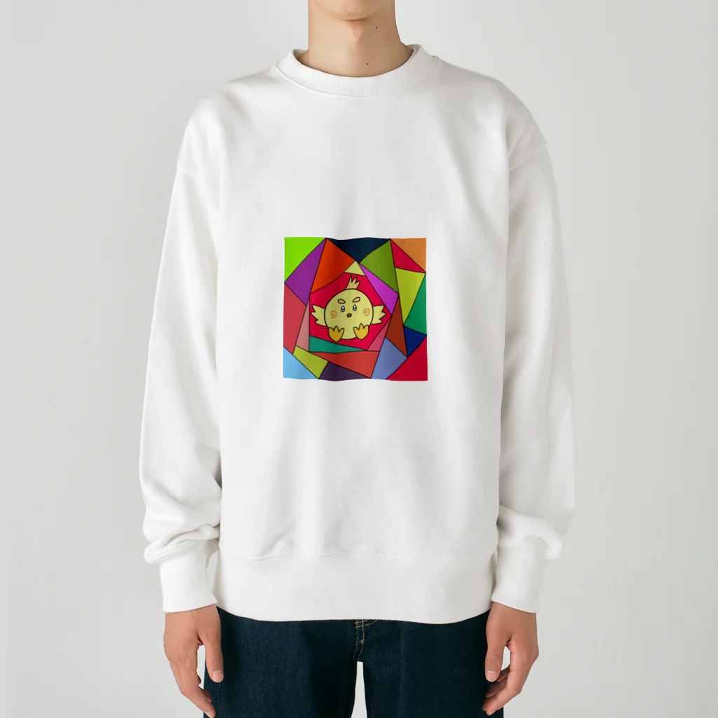 ピヨ☆ショップの角形に囲まれた世界 Heavyweight Crew Neck Sweatshirt