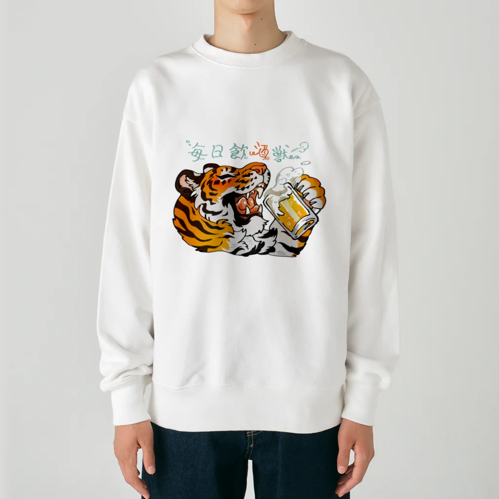 タタナ幻獣館の毎日飲酒獣 Heavyweight Crew Neck Sweatshirt