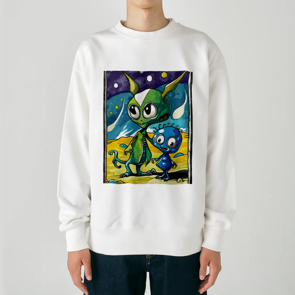 Paonのズーの可愛い宇宙人 Heavyweight Crew Neck Sweatshirt