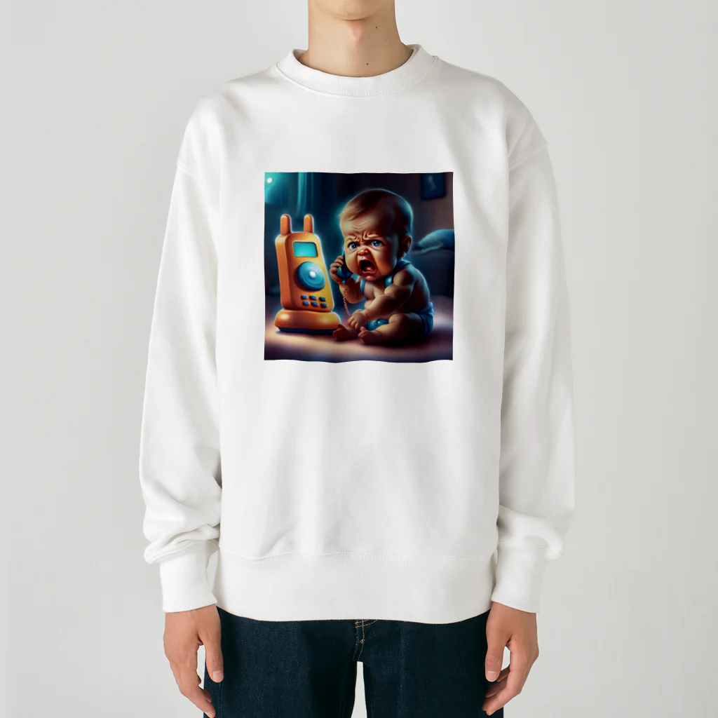 おもかわさんの赤ちゃんテレフォン👼 Heavyweight Crew Neck Sweatshirt