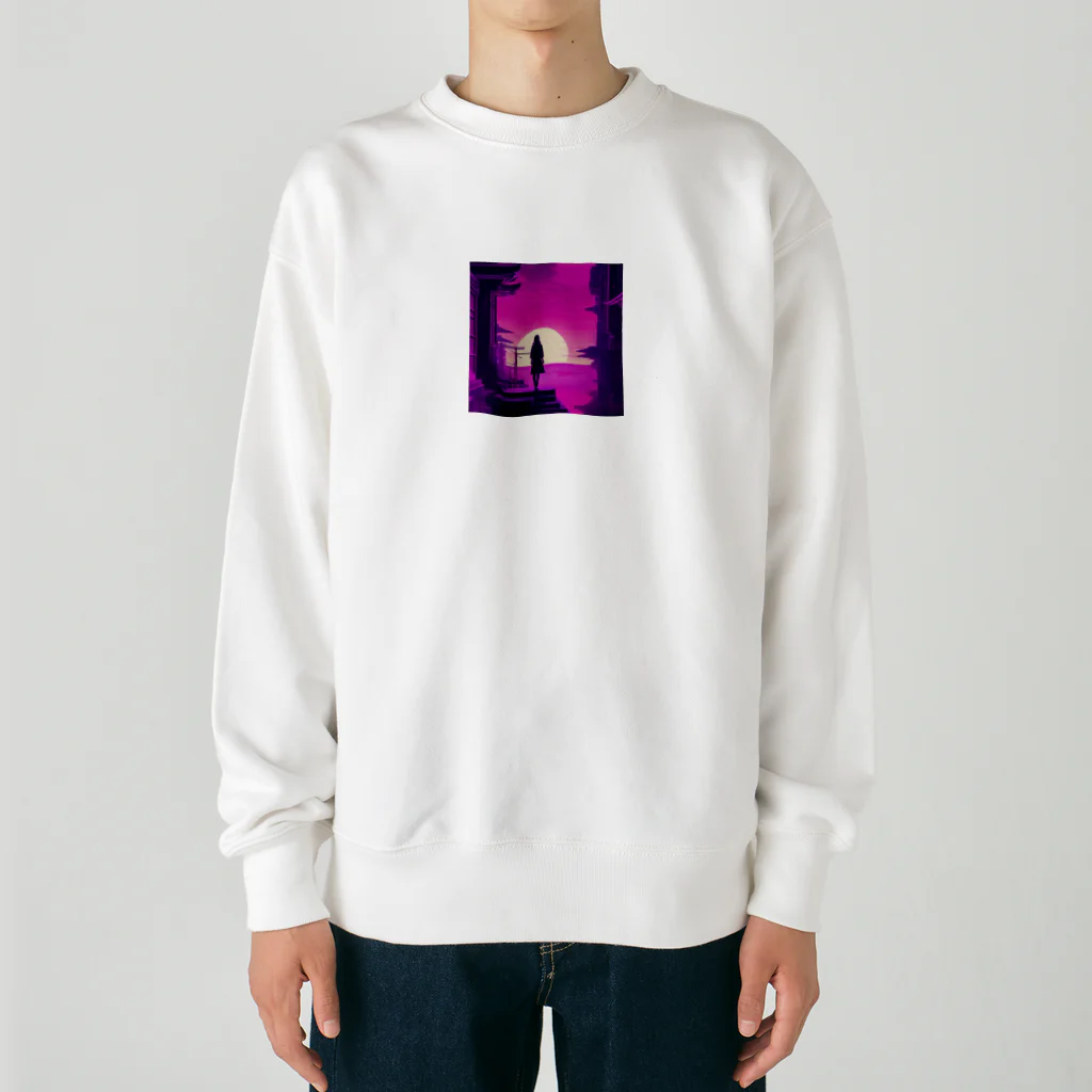 360の和風　サイバーパンク Heavyweight Crew Neck Sweatshirt