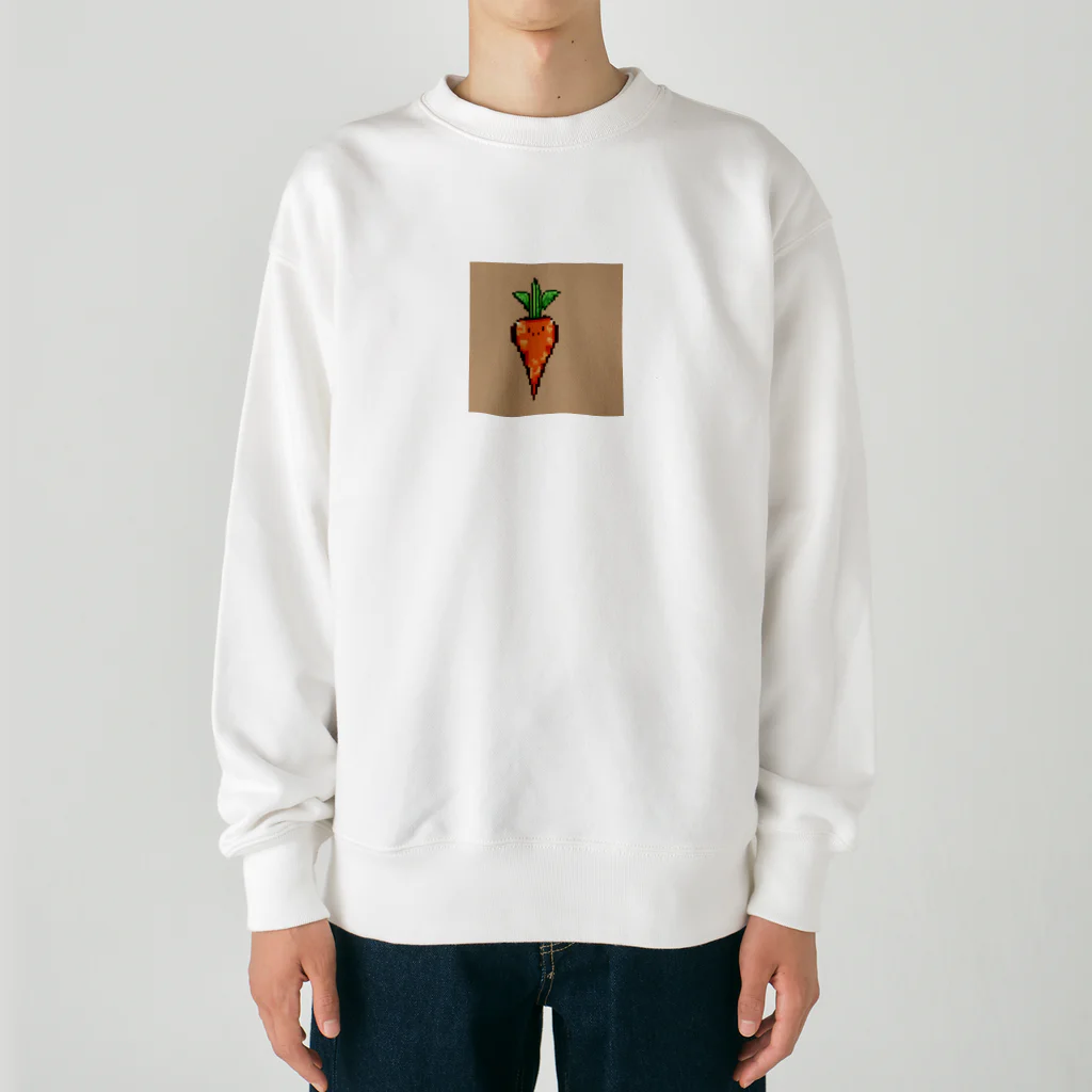 たてっぴのショップのピクセルにんじん Heavyweight Crew Neck Sweatshirt