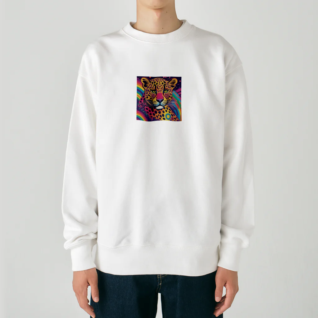 サイケデリックな世界のpsychedelicなヒョウ Heavyweight Crew Neck Sweatshirt