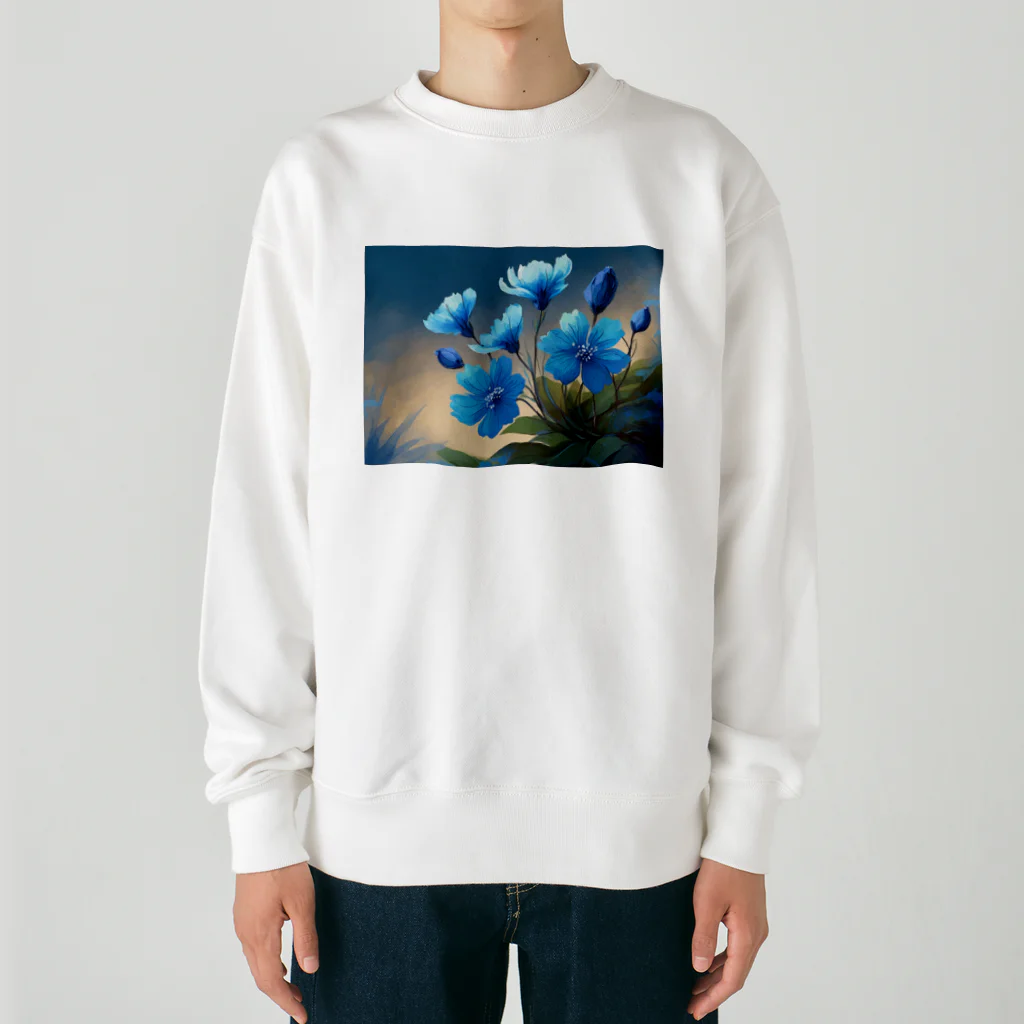 Happy Shopの青い花 Heavyweight Crew Neck Sweatshirt