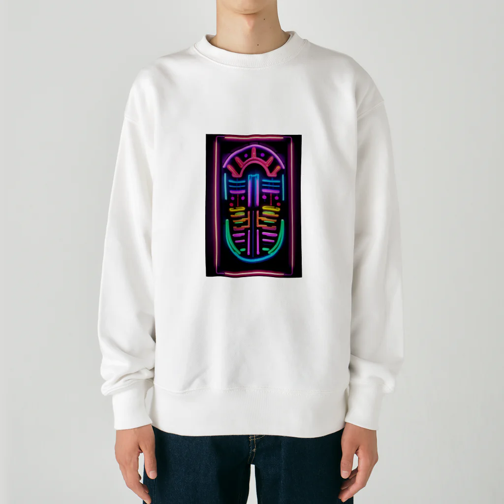 Association Against Mirroring SelfiesのAbstract_Neonsign02 Heavyweight Crew Neck Sweatshirt