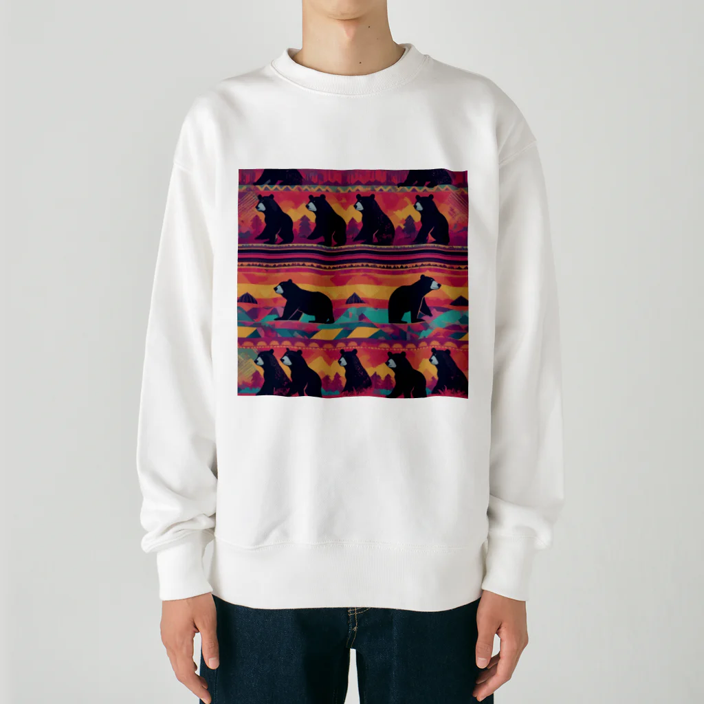 森のくまオフィシャルの壁画のくま Heavyweight Crew Neck Sweatshirt