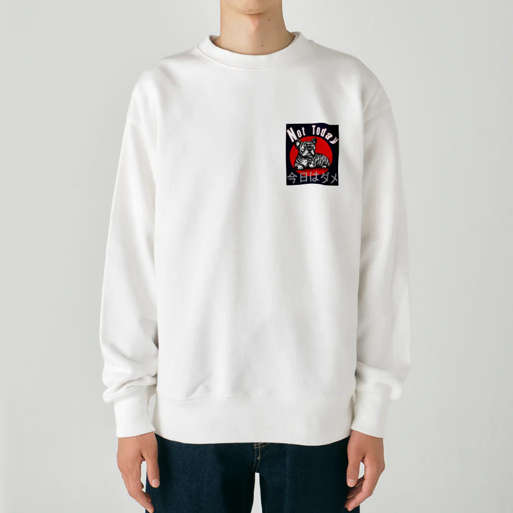 oortclouds shopの"Not Today."今日はダメ。のロゴ入りフレブルのイラストです。 Heavyweight Crew Neck Sweatshirt