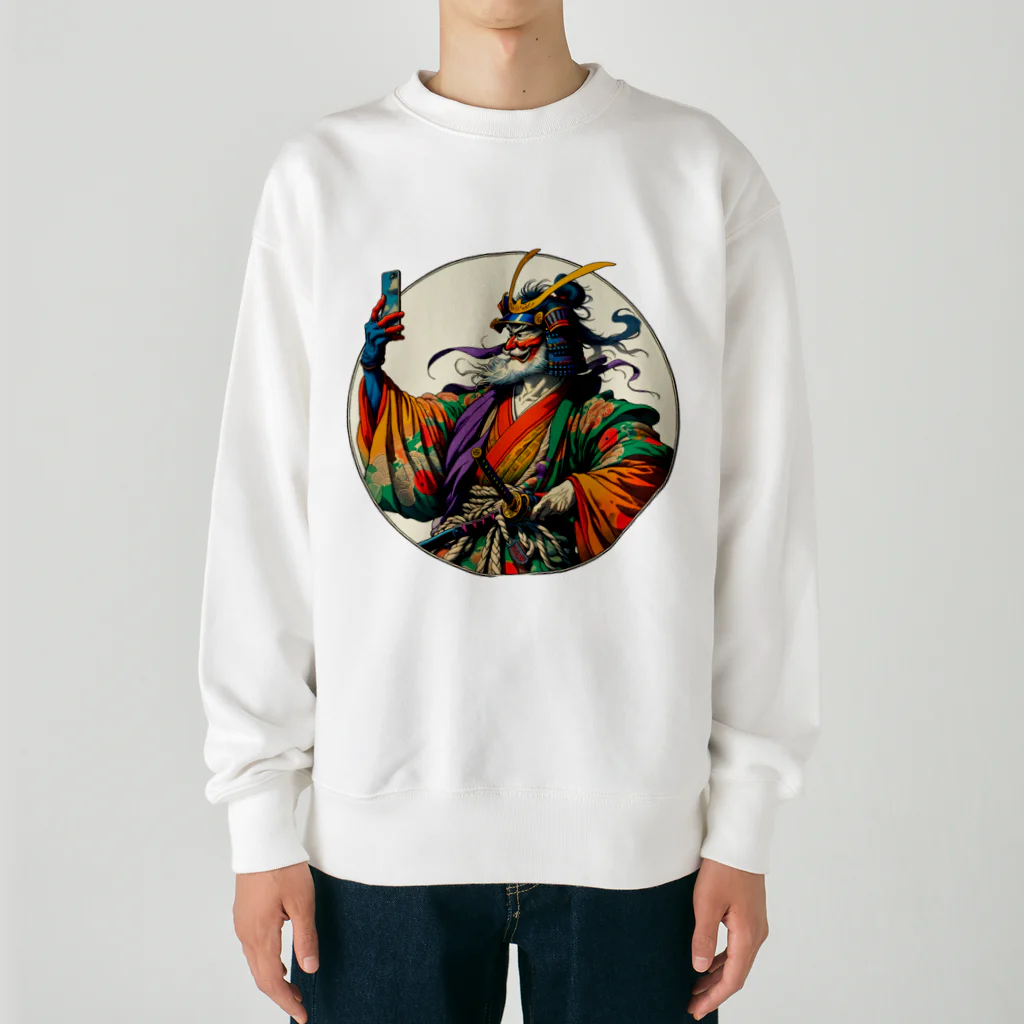 manyou-lab_Ukiyo-eの浮世絵 ド派手侍 Ukiyoe Flamboyant Samurai [UDS-DL-SR001-0010] Heavyweight Crew Neck Sweatshirt