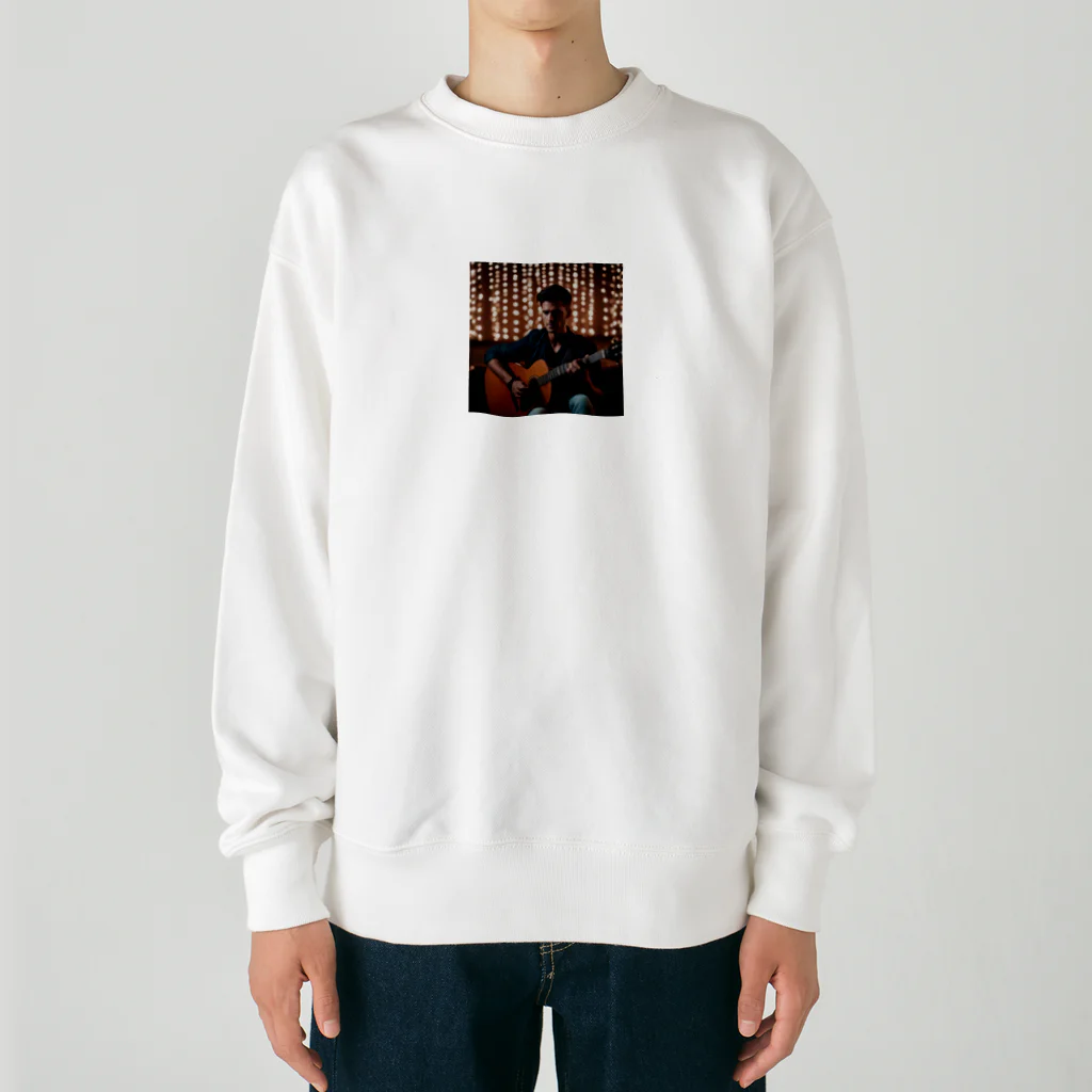 kuromame3tenのギターを弾いているイケメン Heavyweight Crew Neck Sweatshirt