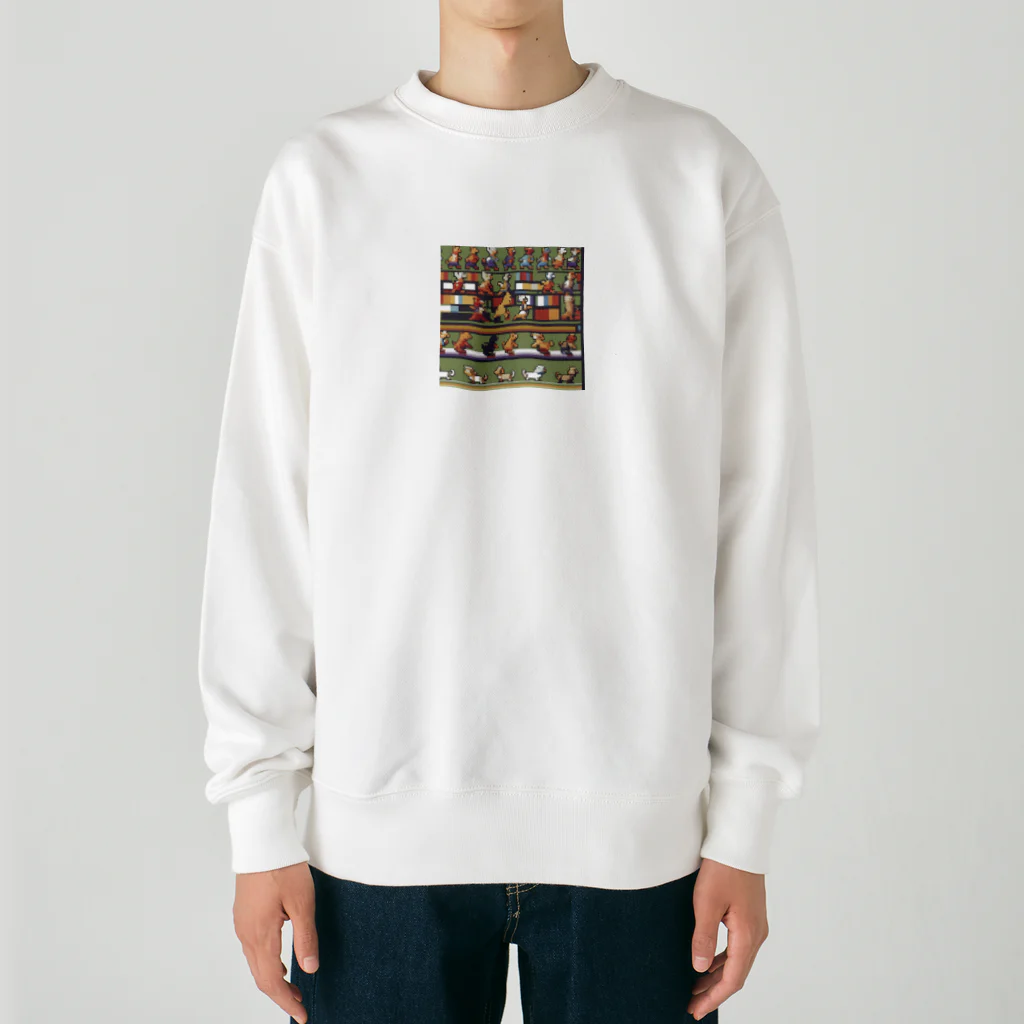 TAKASHIIのパレードで踊っている犬 Heavyweight Crew Neck Sweatshirt