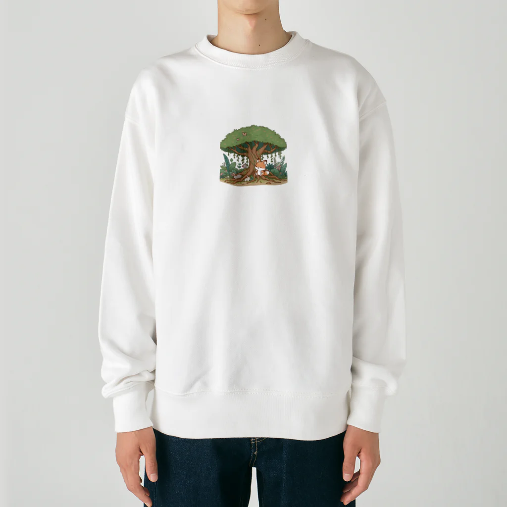 星パンダショップのガジュマルとキツネと森の仲間たち Heavyweight Crew Neck Sweatshirt