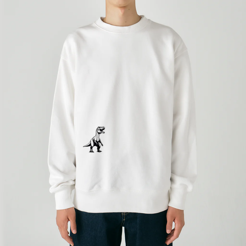 鉛筆画コレクションの恐竜 Heavyweight Crew Neck Sweatshirt