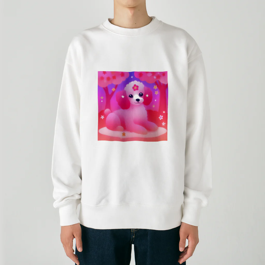 ふぇありぃているのお花見犬 Heavyweight Crew Neck Sweatshirt