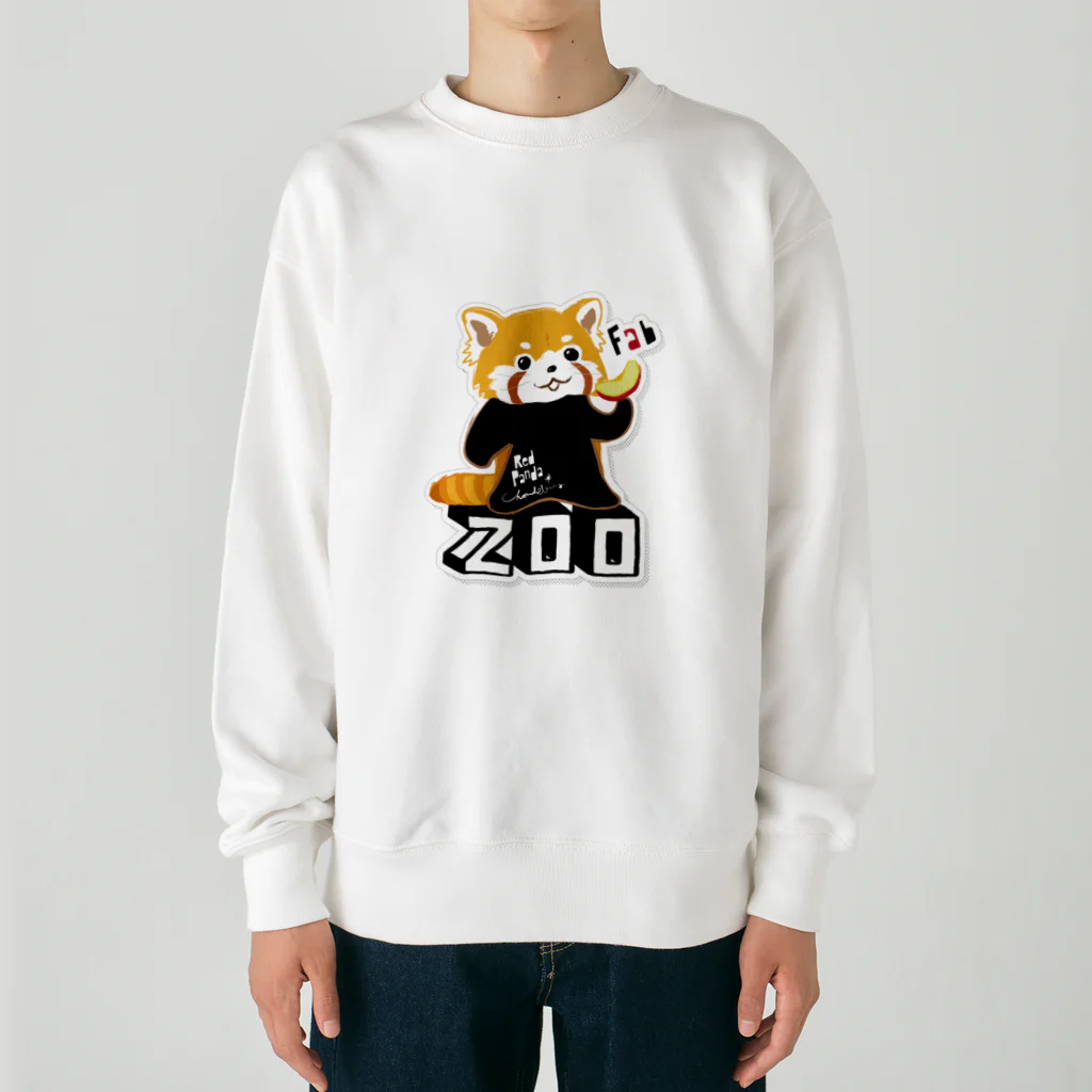 loveclonesのレッサーパンダ 0625 ZOOロゴ りんご大好き柄 Heavyweight Crew Neck Sweatshirt