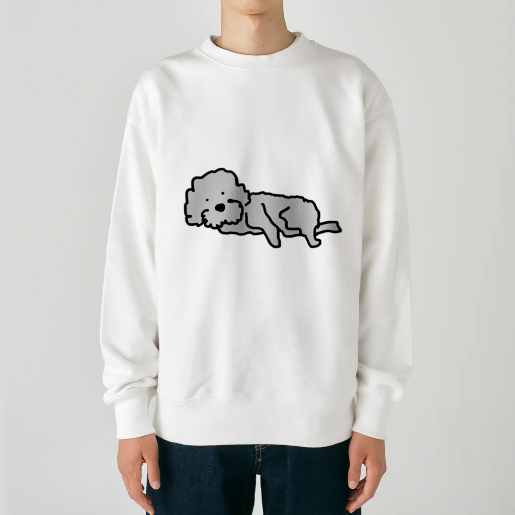 カール亭のなにか？とちょっ起きるワンさん　犬 Heavyweight Crew Neck Sweatshirt