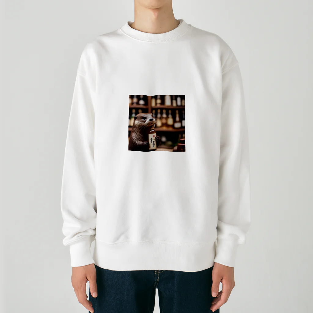 「動物ミリ屋」のカワウソのパーくん Heavyweight Crew Neck Sweatshirt