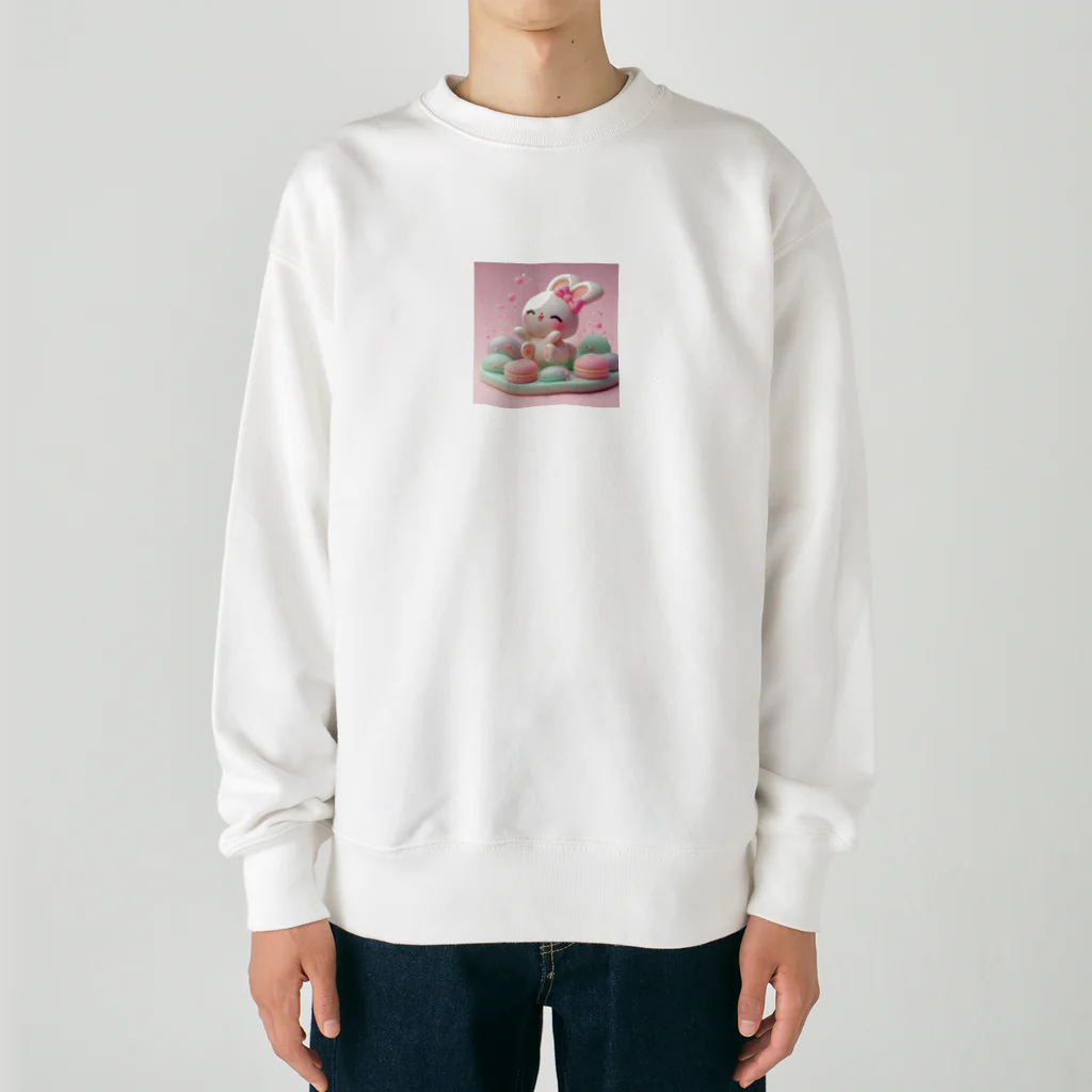 星パンダショップのほわほわマカロンうさぎ Heavyweight Crew Neck Sweatshirt