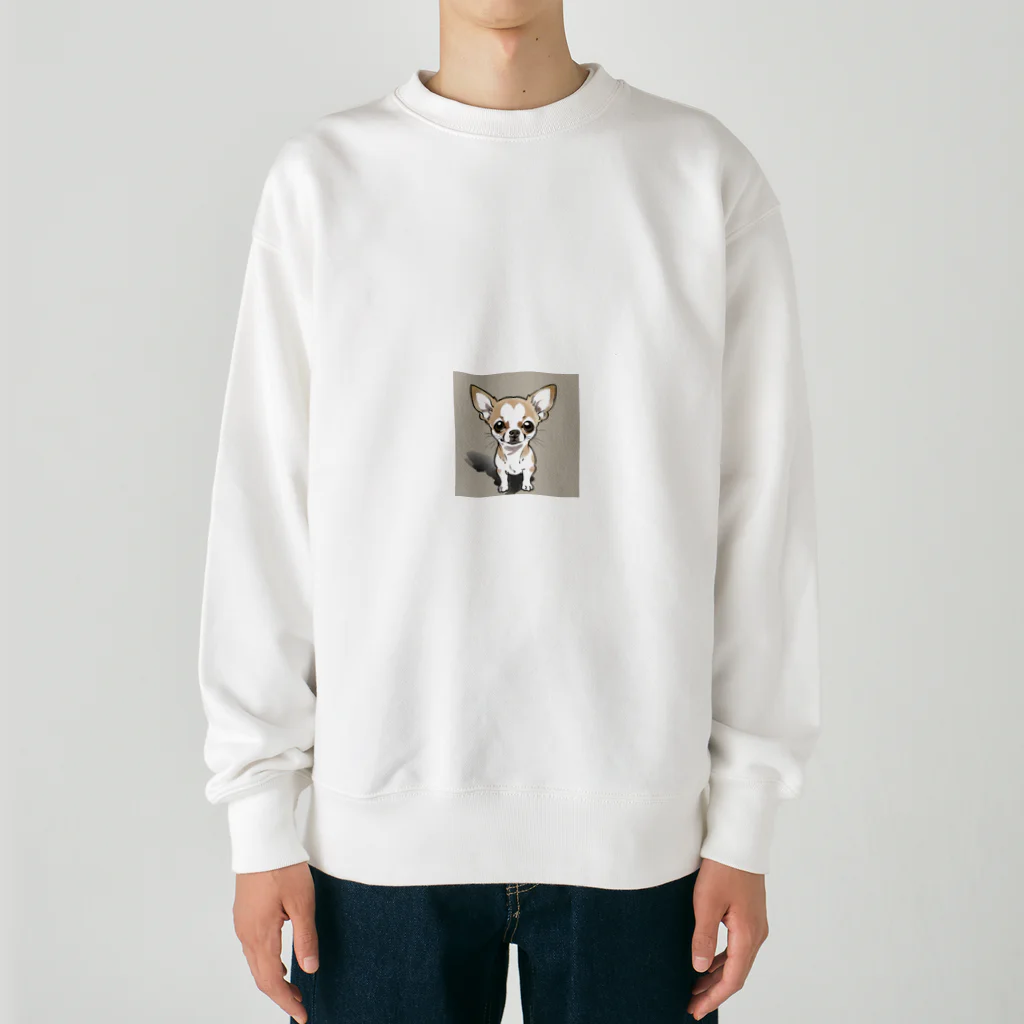 ai美女ショップのチワワのこてつ Heavyweight Crew Neck Sweatshirt