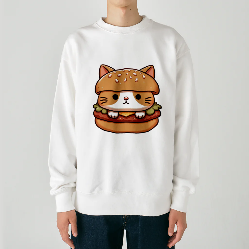 ゆるきゃら製作所の猫バーガー Heavyweight Crew Neck Sweatshirt