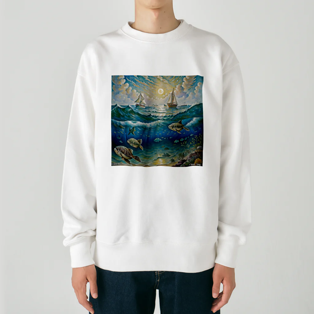 あかいはちの海の生き物 Heavyweight Crew Neck Sweatshirt