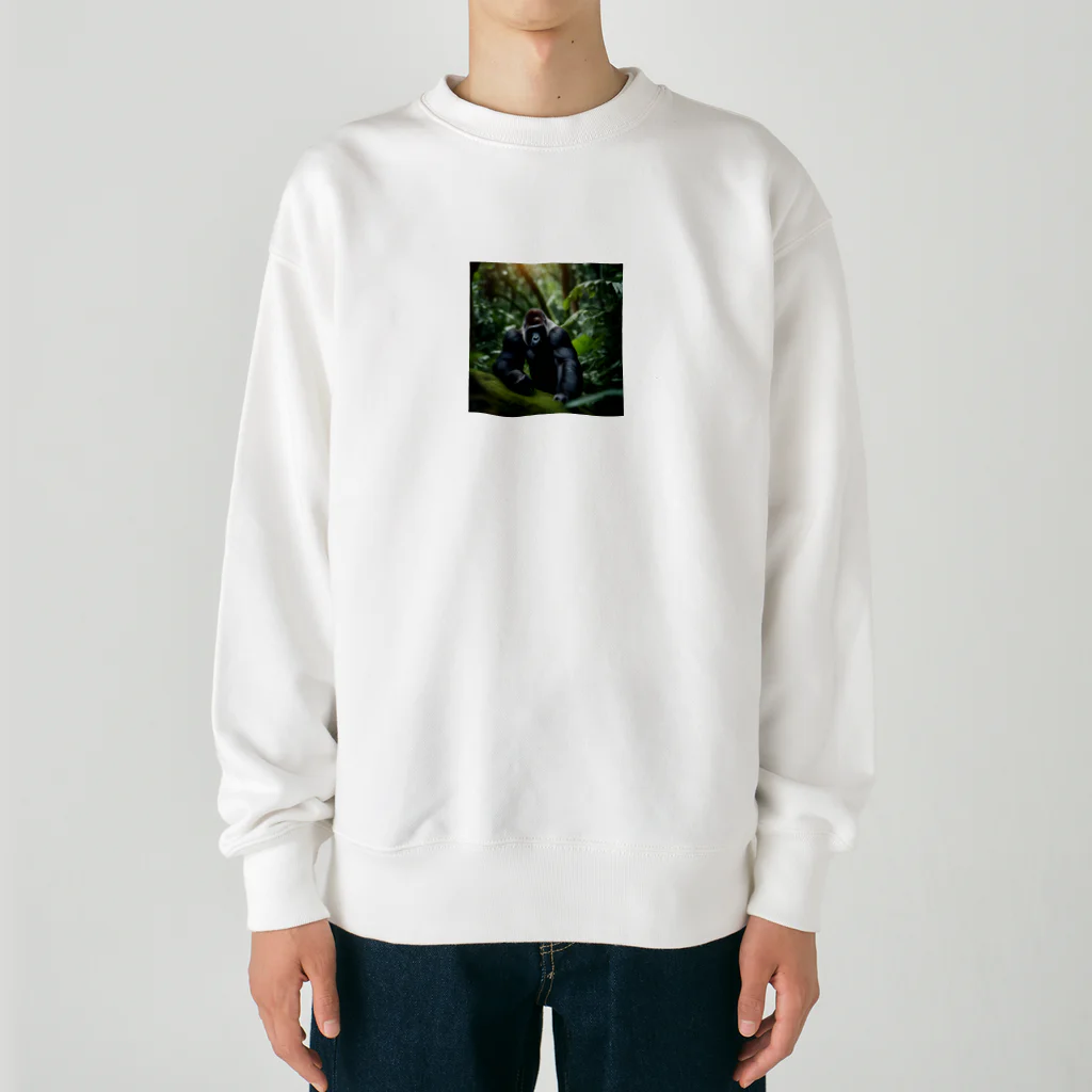 クロスクリエイティブの宝探しをするゴリラ Heavyweight Crew Neck Sweatshirt