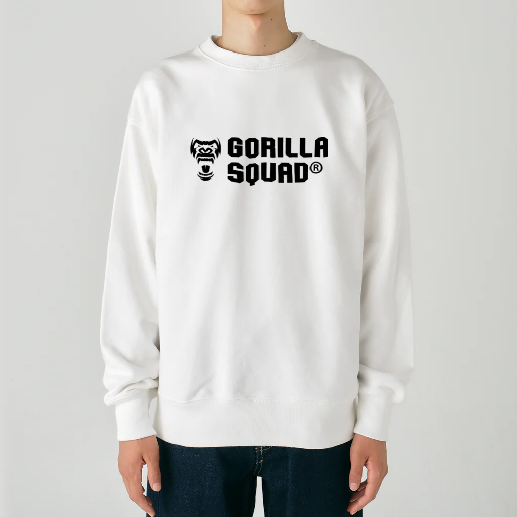 GORILLA SQUAD 公式ノベルティショップのGORILLA SQUAD ロゴ黒 Heavyweight Crew Neck Sweatshirt