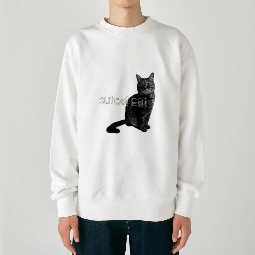 保護猫しじみのキリッ　保護猫しじみ Heavyweight Crew Neck Sweatshirt