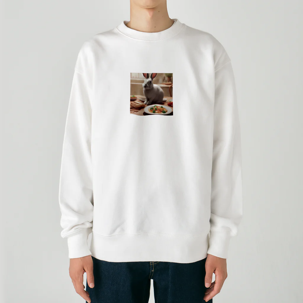 hibiscus_7のほんわかなうさぎ Heavyweight Crew Neck Sweatshirt