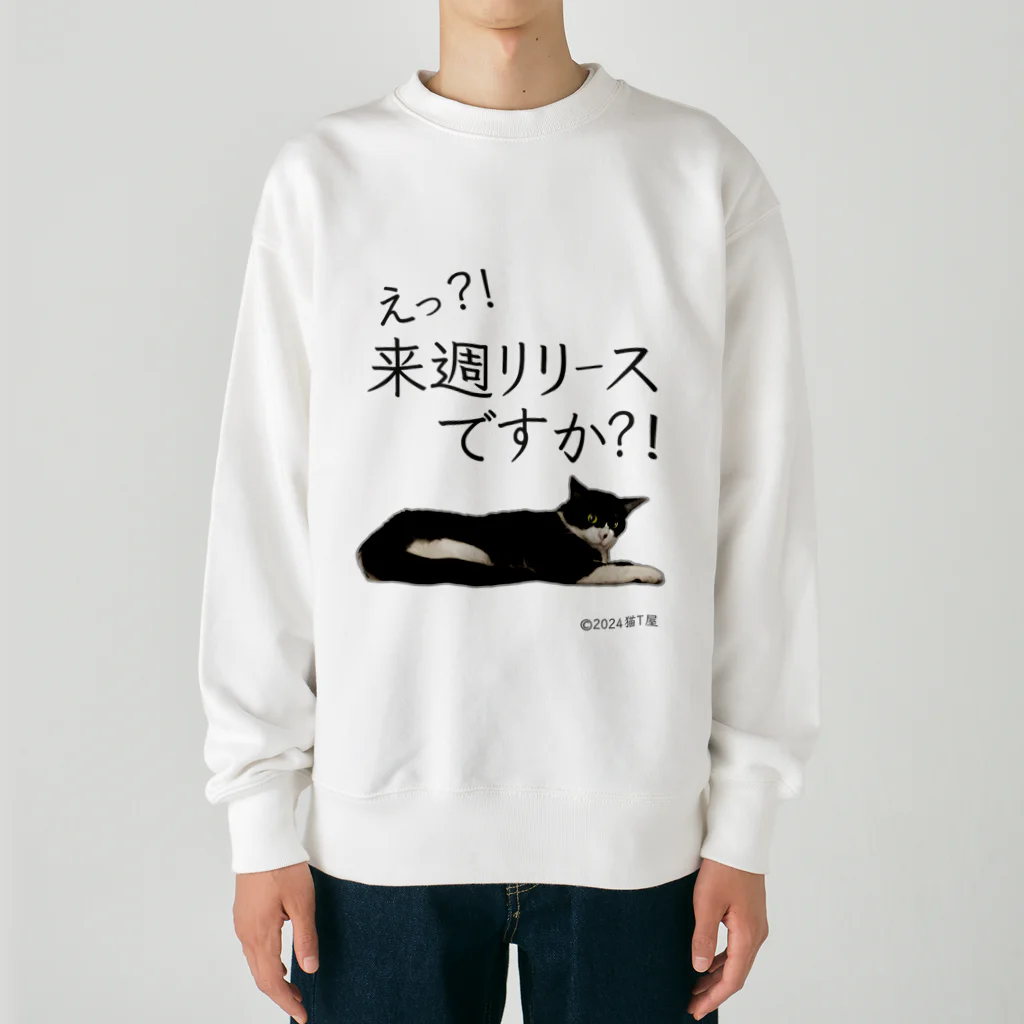 猫T屋のIT系猫 ・来週リリースですか / ヘビーウェイトスウェット Heavyweight Crew Neck Sweatshirt