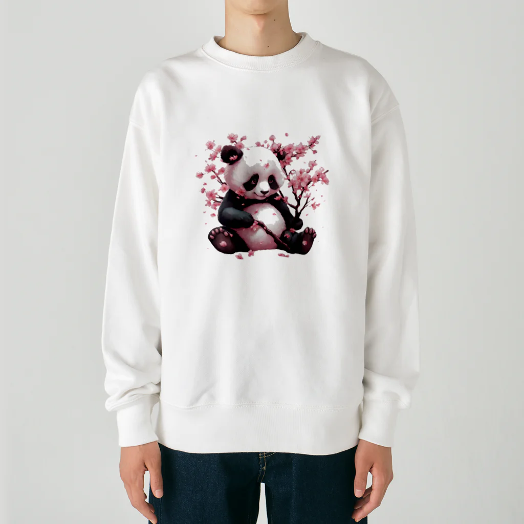 waterpandaのパンダと桜 Heavyweight Crew Neck Sweatshirt