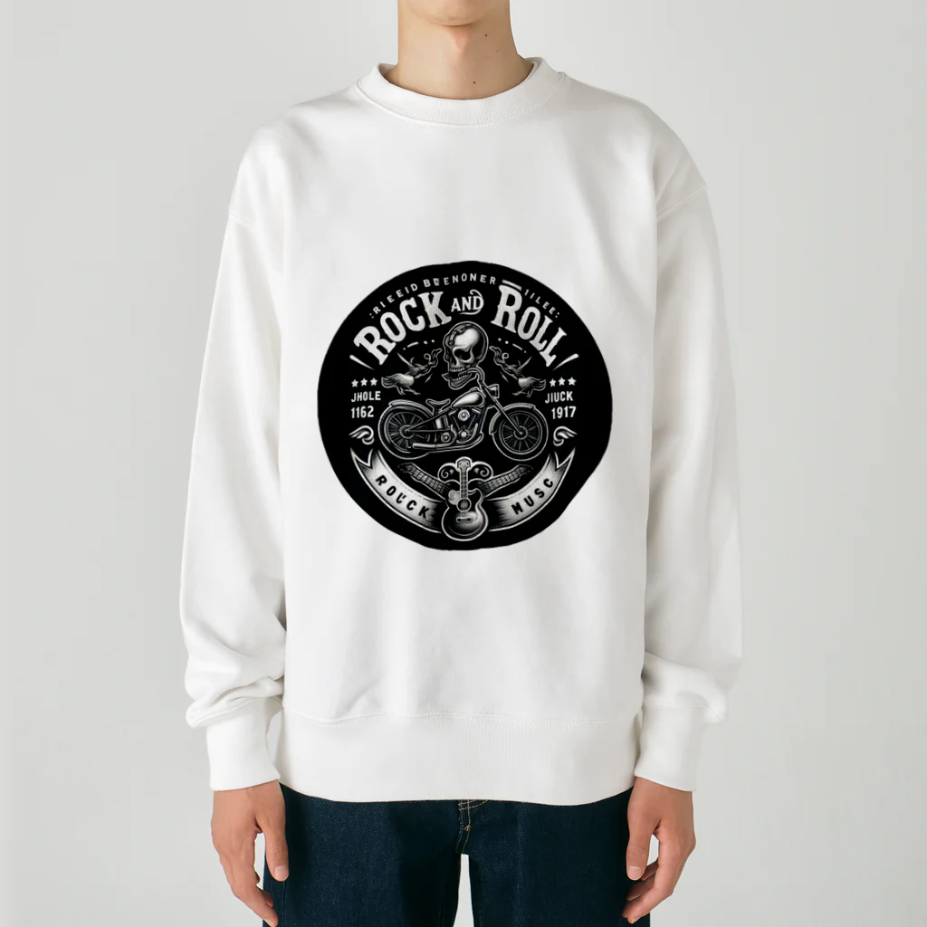 ロック堂のバイクアンドギター Heavyweight Crew Neck Sweatshirt