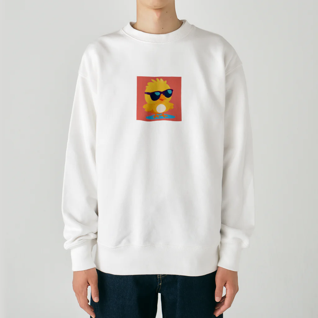 いきもの小学校　ふわわ組のヒヨコのいよこ君 Heavyweight Crew Neck Sweatshirt