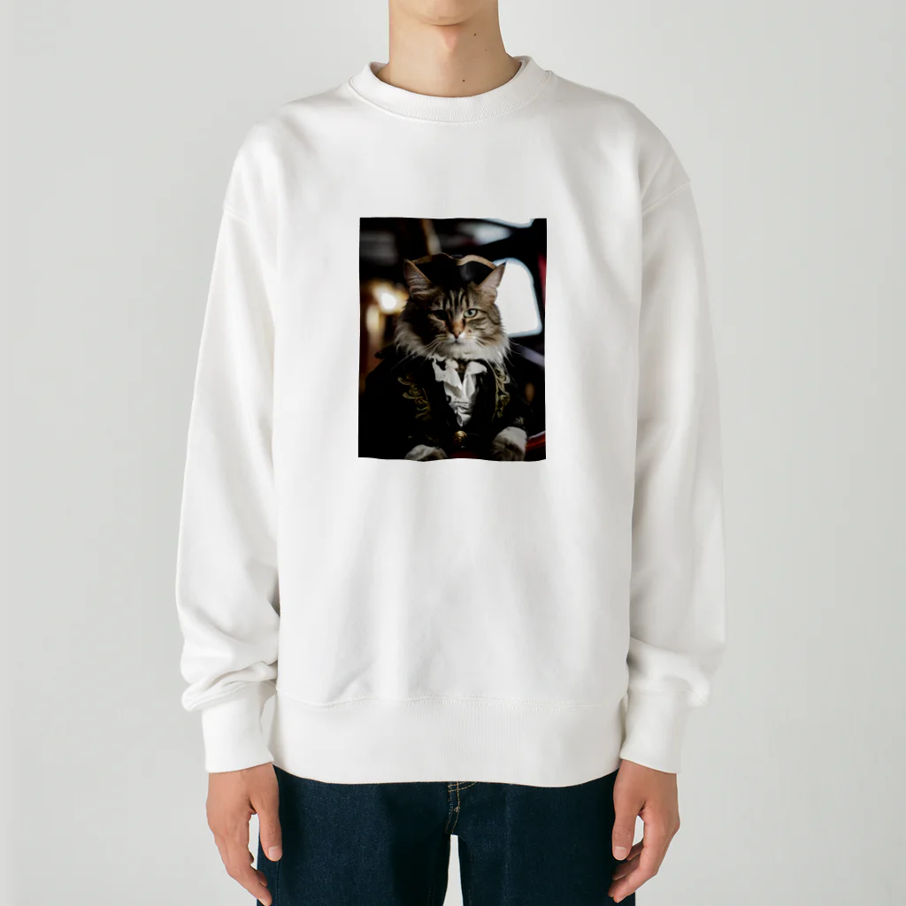 ZZRR12の海賊の支配者猫：海の覇者 Heavyweight Crew Neck Sweatshirt