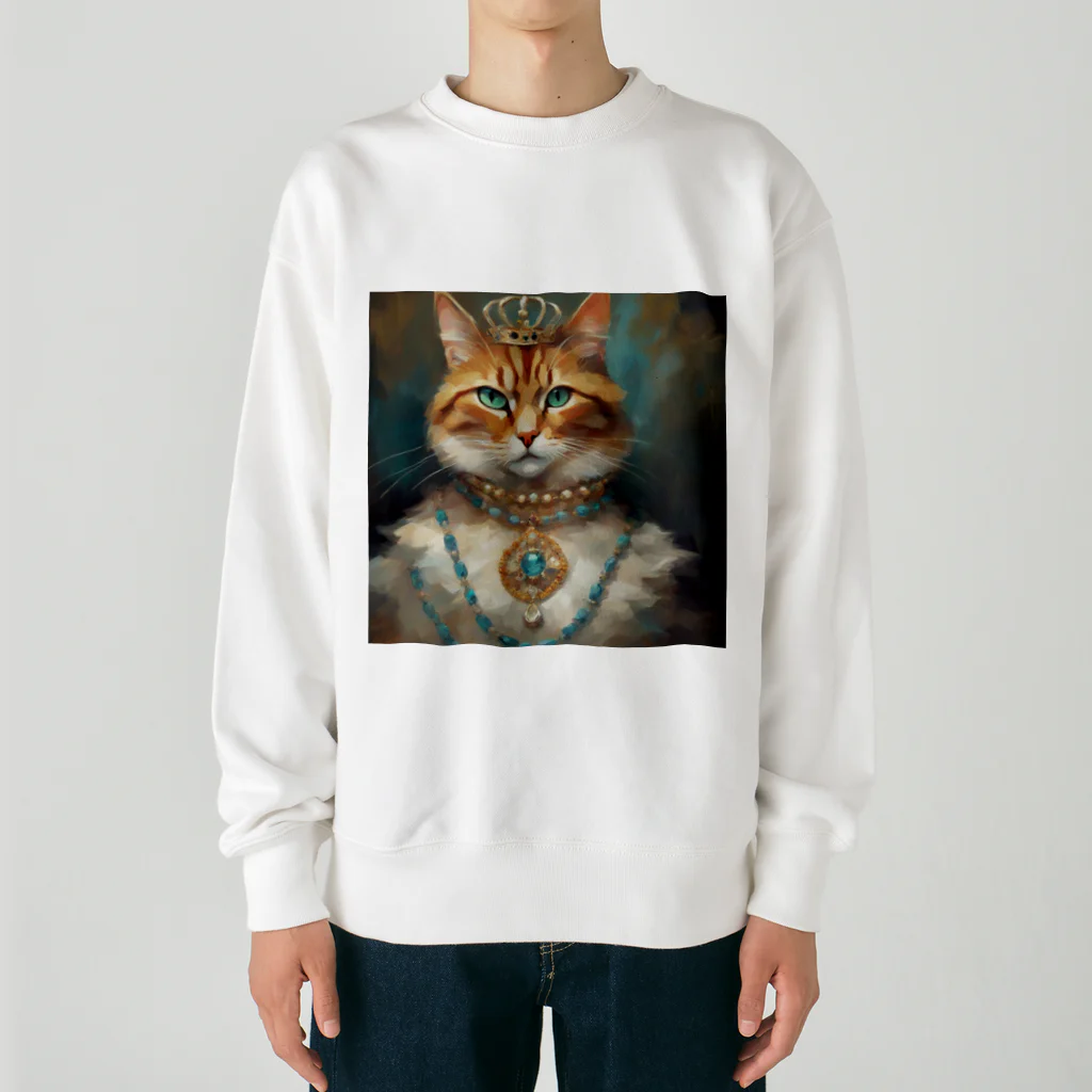 esmeralda64のパライバトルマリンの瞳の猫 Heavyweight Crew Neck Sweatshirt