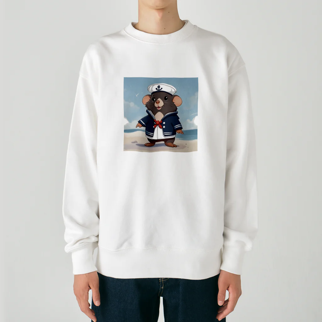 マジカルメッセージのネズミの水兵 Heavyweight Crew Neck Sweatshirt