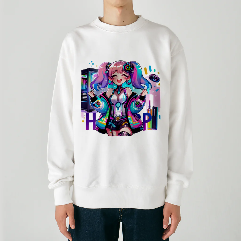 iSysのゲーミング少女ピーシースリー Heavyweight Crew Neck Sweatshirt