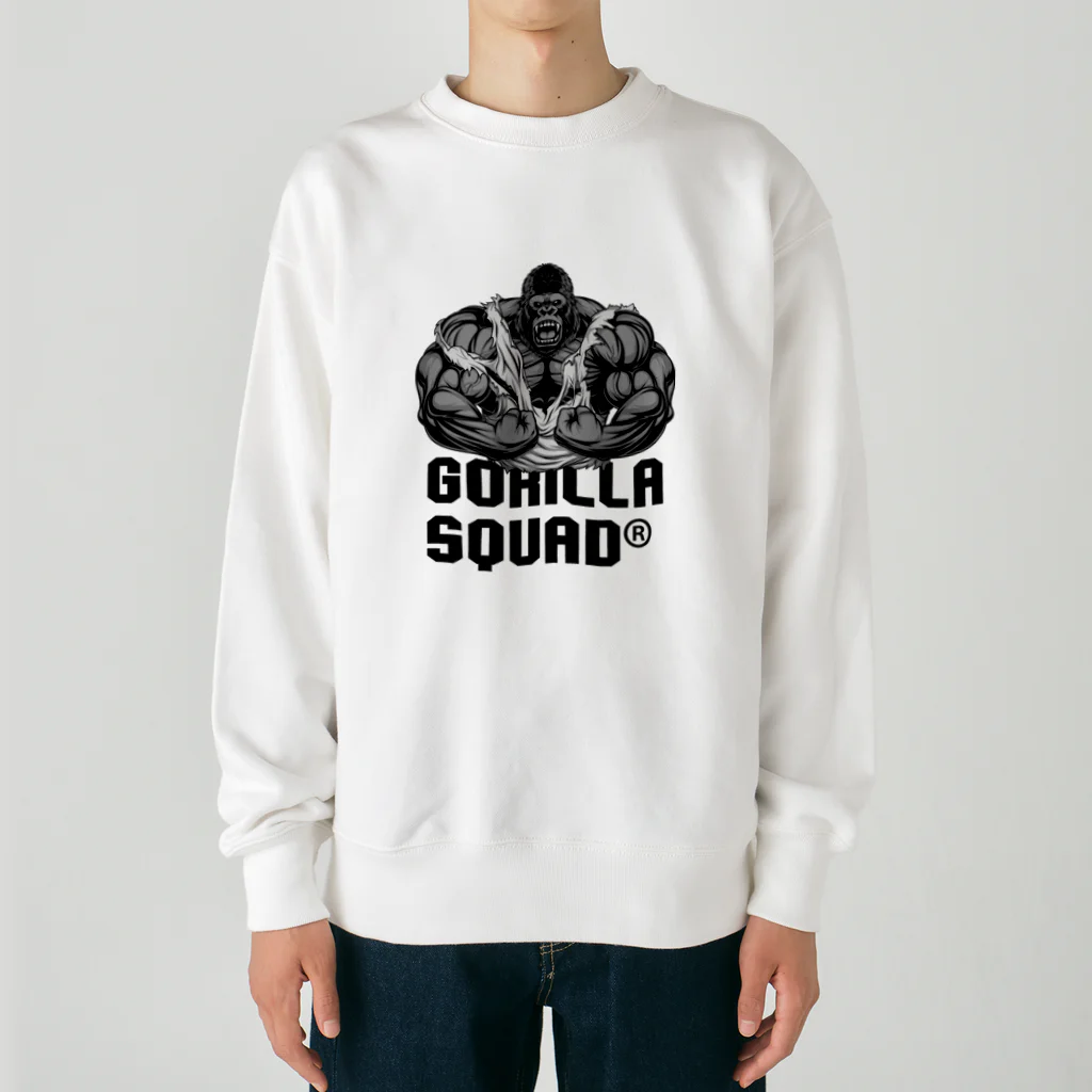 GORILLA SQUAD 公式ノベルティショップのアングリーゴリラビルダー/ロゴ黒 Heavyweight Crew Neck Sweatshirt