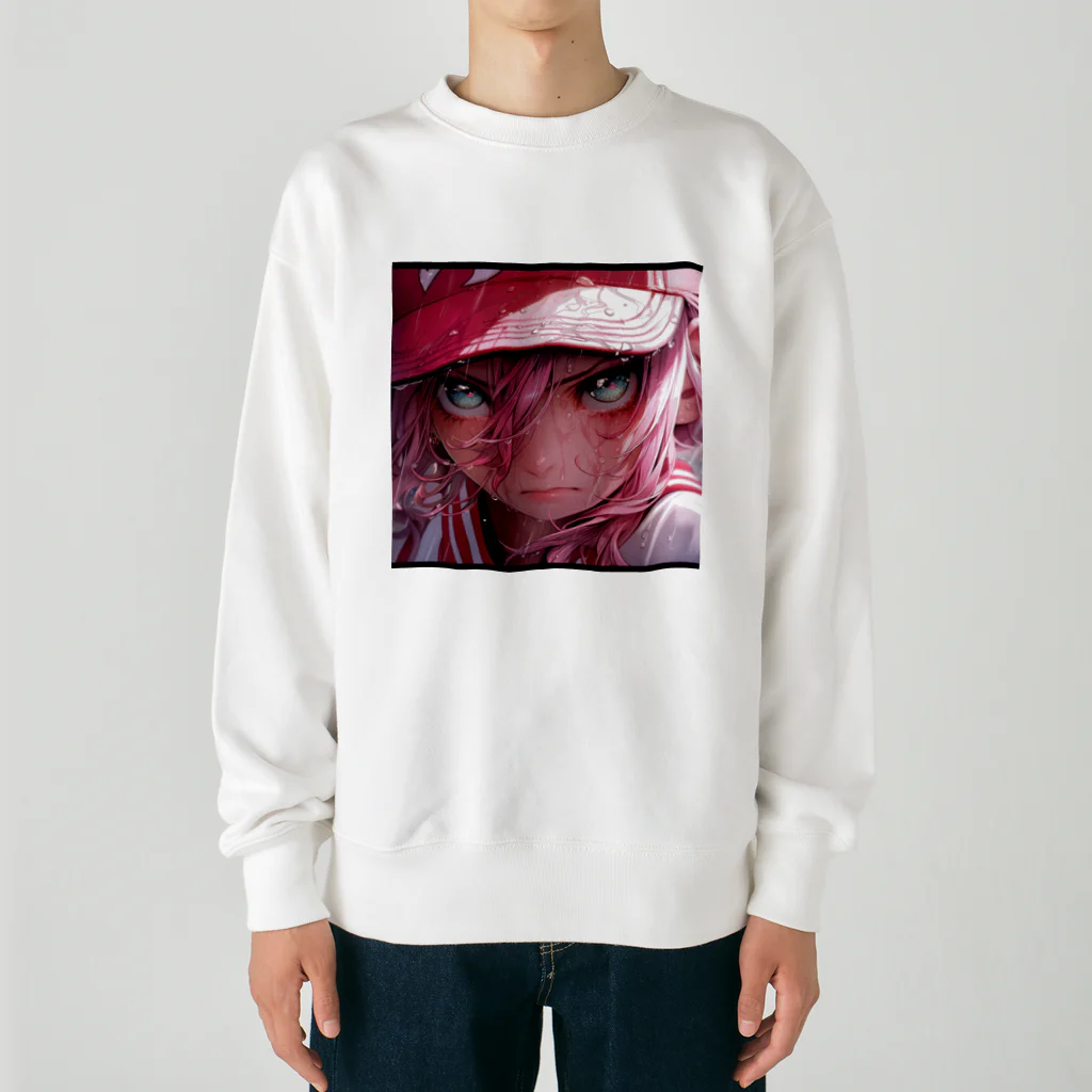 ぶーたんの熱血少女の燃える情熱 Heavyweight Crew Neck Sweatshirt