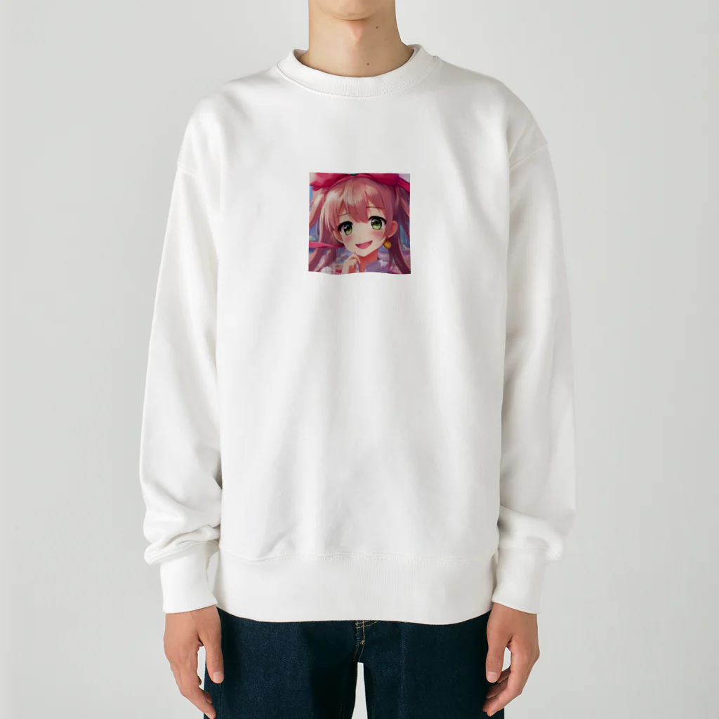 asanonnのリボン付きヘッドバンドな女の子 Heavyweight Crew Neck Sweatshirt