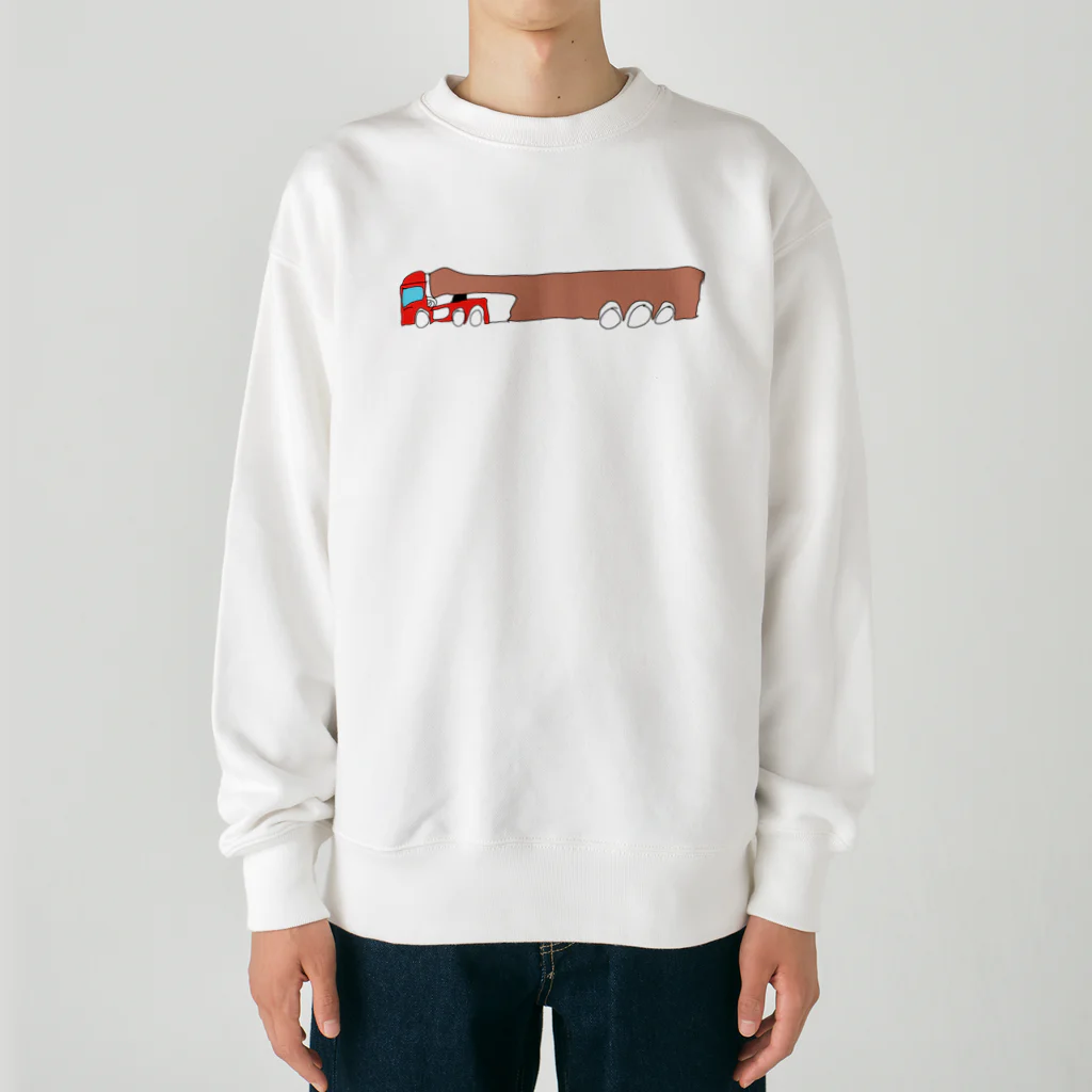 もちもちボックスの40フィートトレーラートラック(あきちゃん) Heavyweight Crew Neck Sweatshirt