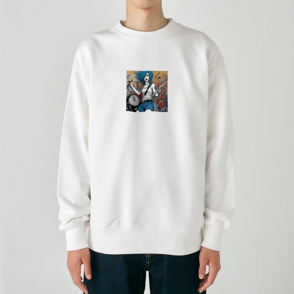 Kyon_IllustItemShopのロックシンガー Heavyweight Crew Neck Sweatshirt