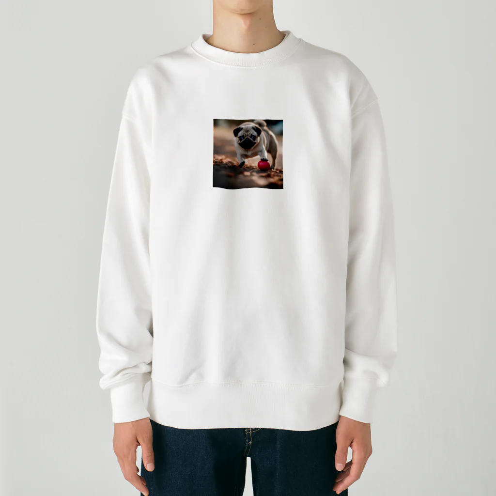 ODDS-345のボールで遊ぶパグ Heavyweight Crew Neck Sweatshirt