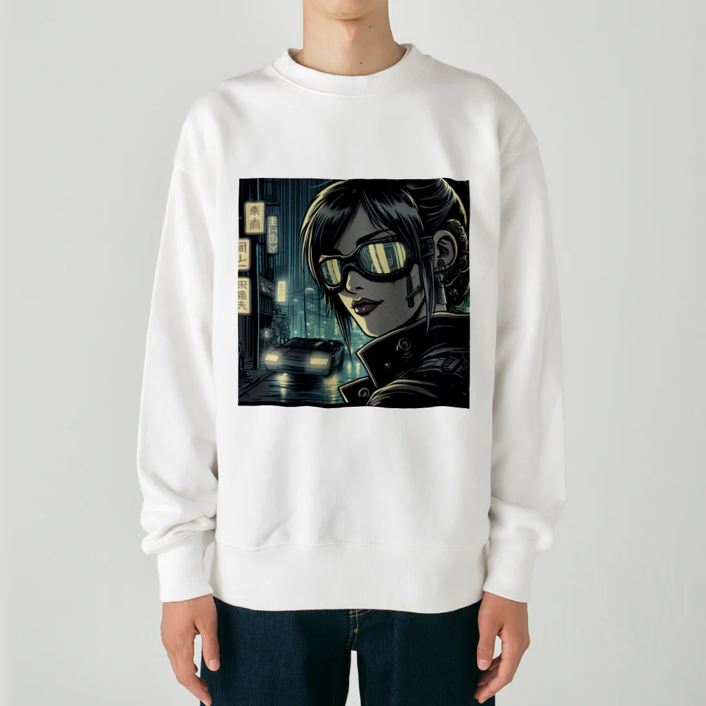 kangekiのサイバーパンクガールNo.33 Heavyweight Crew Neck Sweatshirt