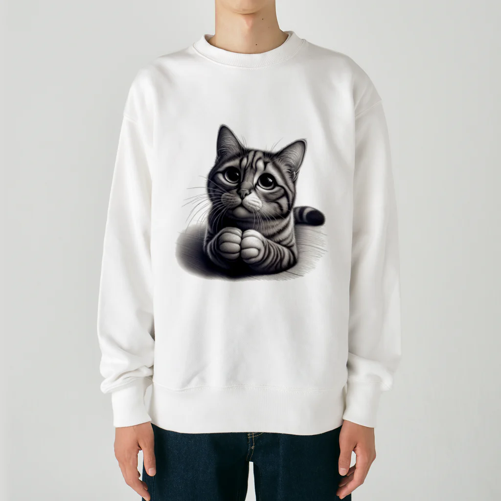 Amyaymのおねだり猫 Heavyweight Crew Neck Sweatshirt