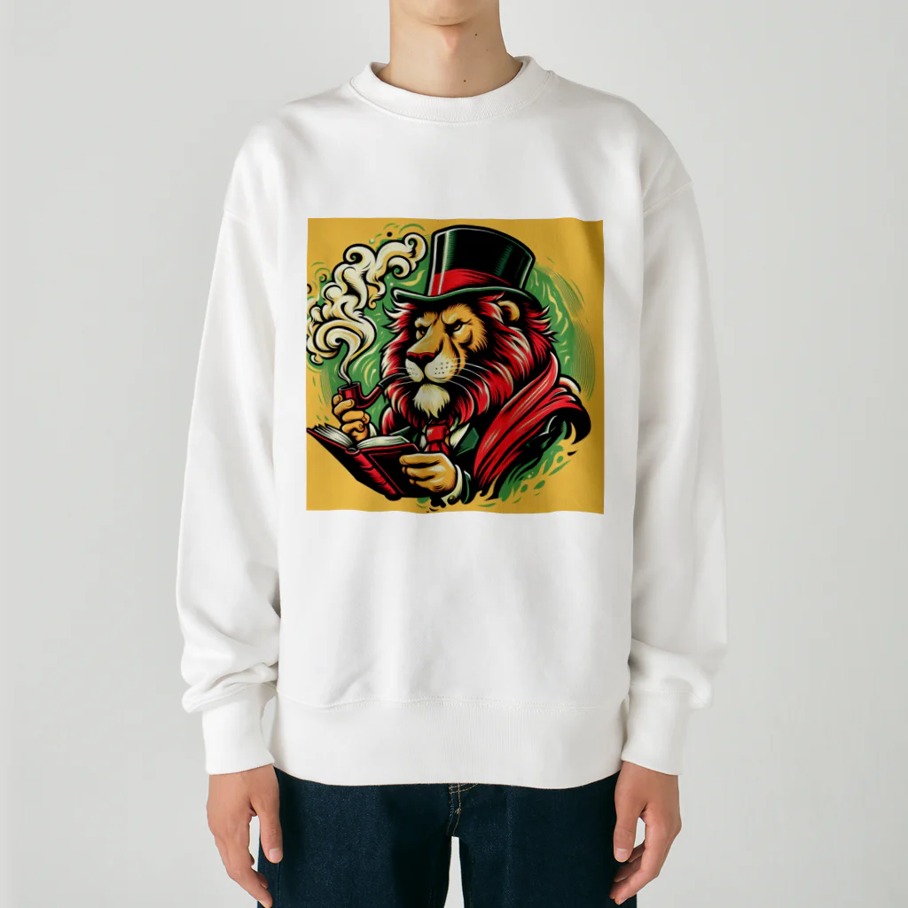 グラサンライオンと仲間たちのライオン男爵 Heavyweight Crew Neck Sweatshirt